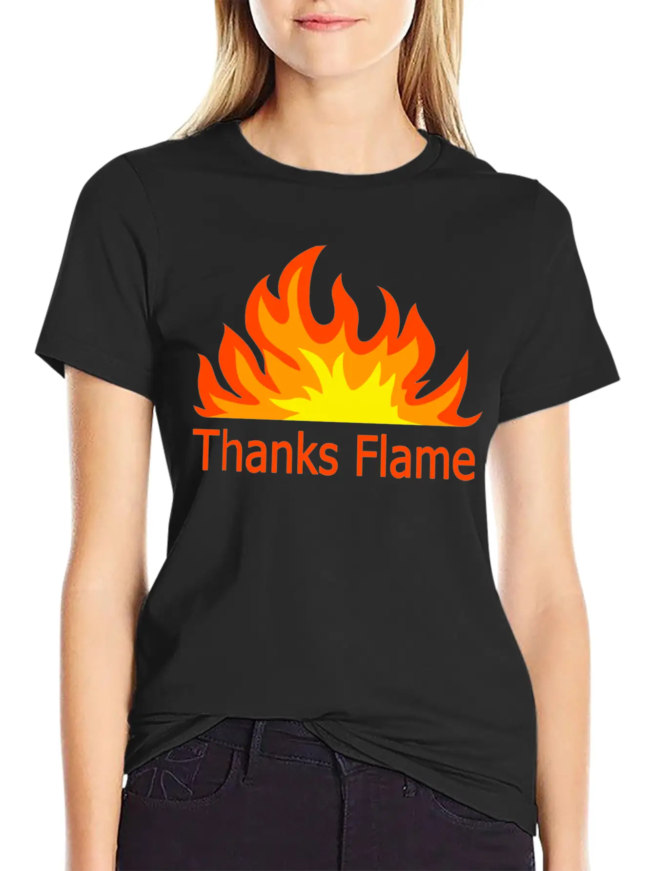 Thanks Flame Cute Stylish Everyday T-Shirt – Unisex Basic Cotton Tee