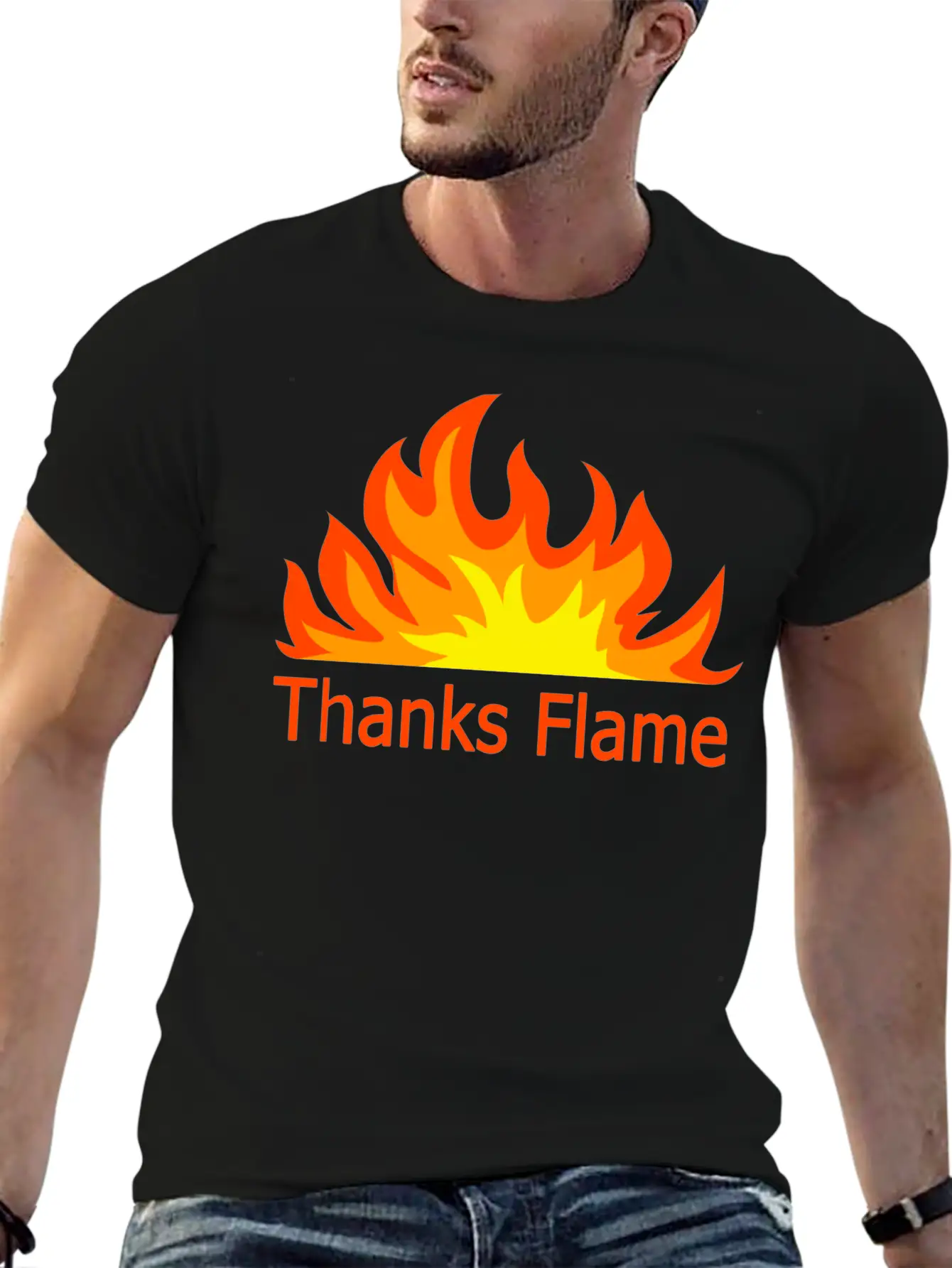 Thanks Flame Cute Stylish Everyday T-Shirt – Unisex Basic Cotton Tee