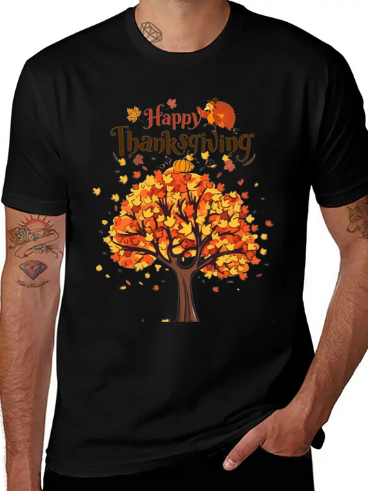 Thanksgiving Autumn Basic Graphic T-Shirt – Daily Comfort In Soft Cotton