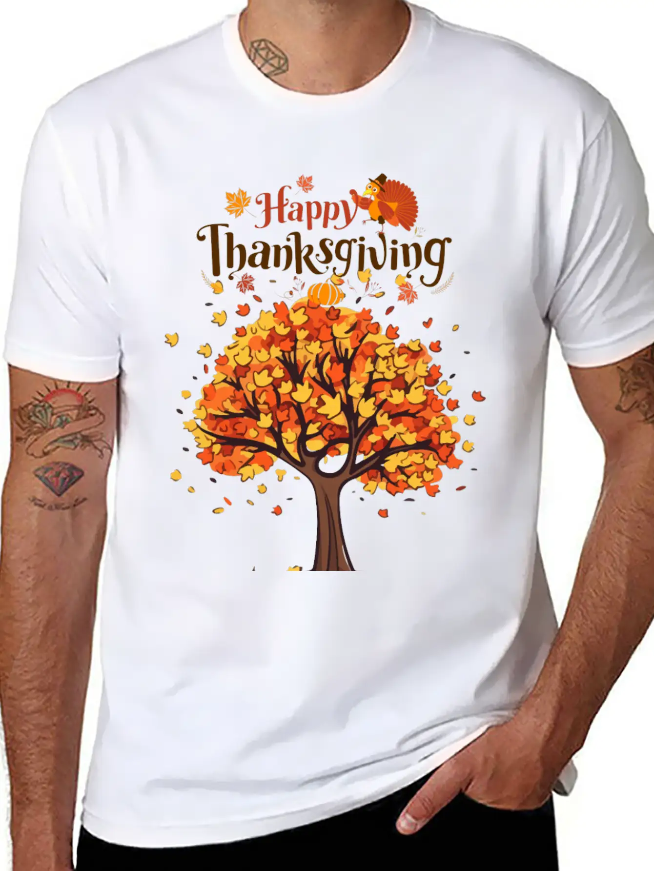 Thanksgiving Autumn Basic Graphic T-Shirt – Daily Comfort In Soft Cotton