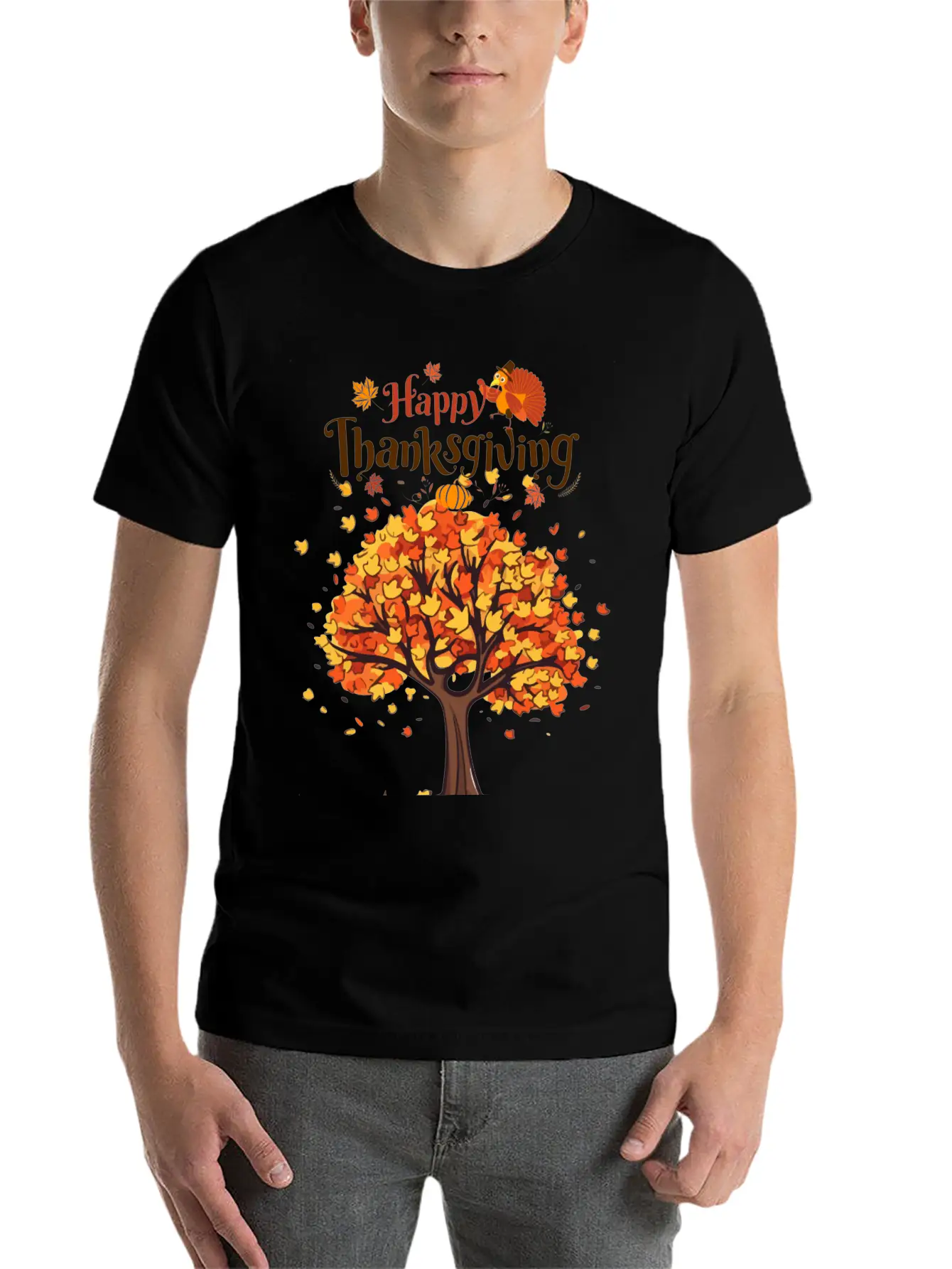 Thanksgiving Autumn Basic Graphic T-Shirt – Daily Comfort In Soft Cotton