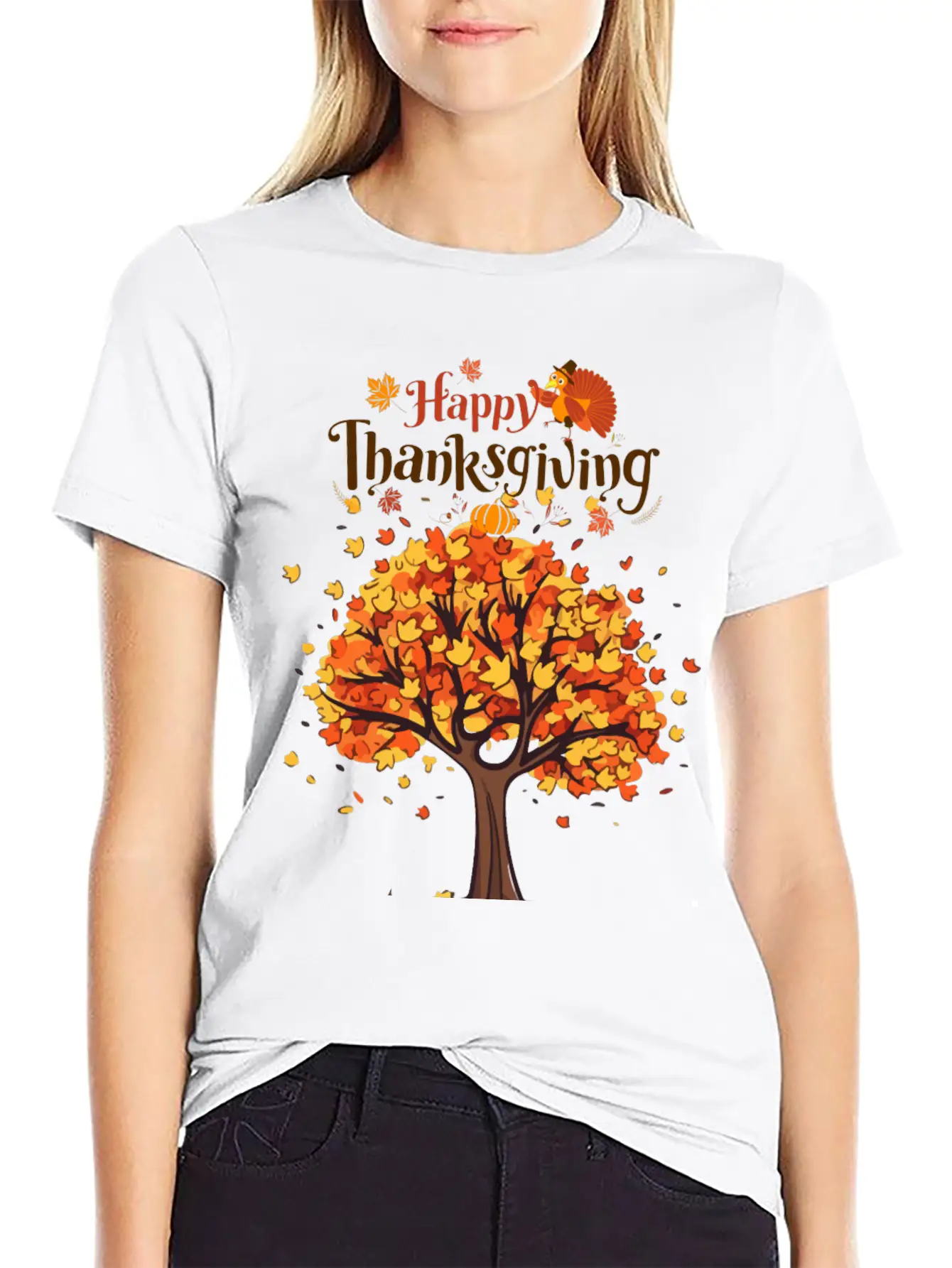 Thanksgiving Autumn Basic Graphic T-Shirt – Daily Comfort In Soft Cotton