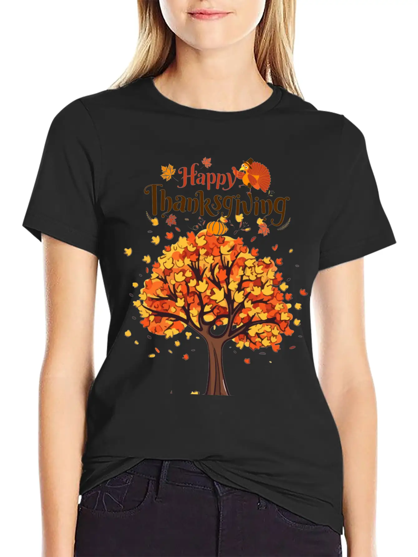 Thanksgiving Autumn Basic Graphic T-Shirt – Daily Comfort In Soft Cotton