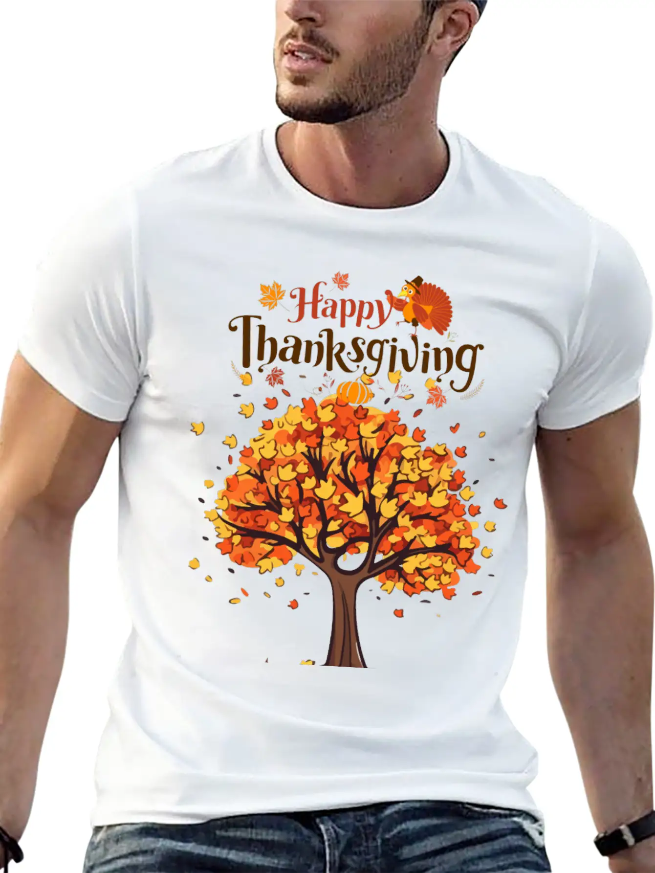 Thanksgiving Autumn Basic Graphic T-Shirt – Daily Comfort In Soft Cotton