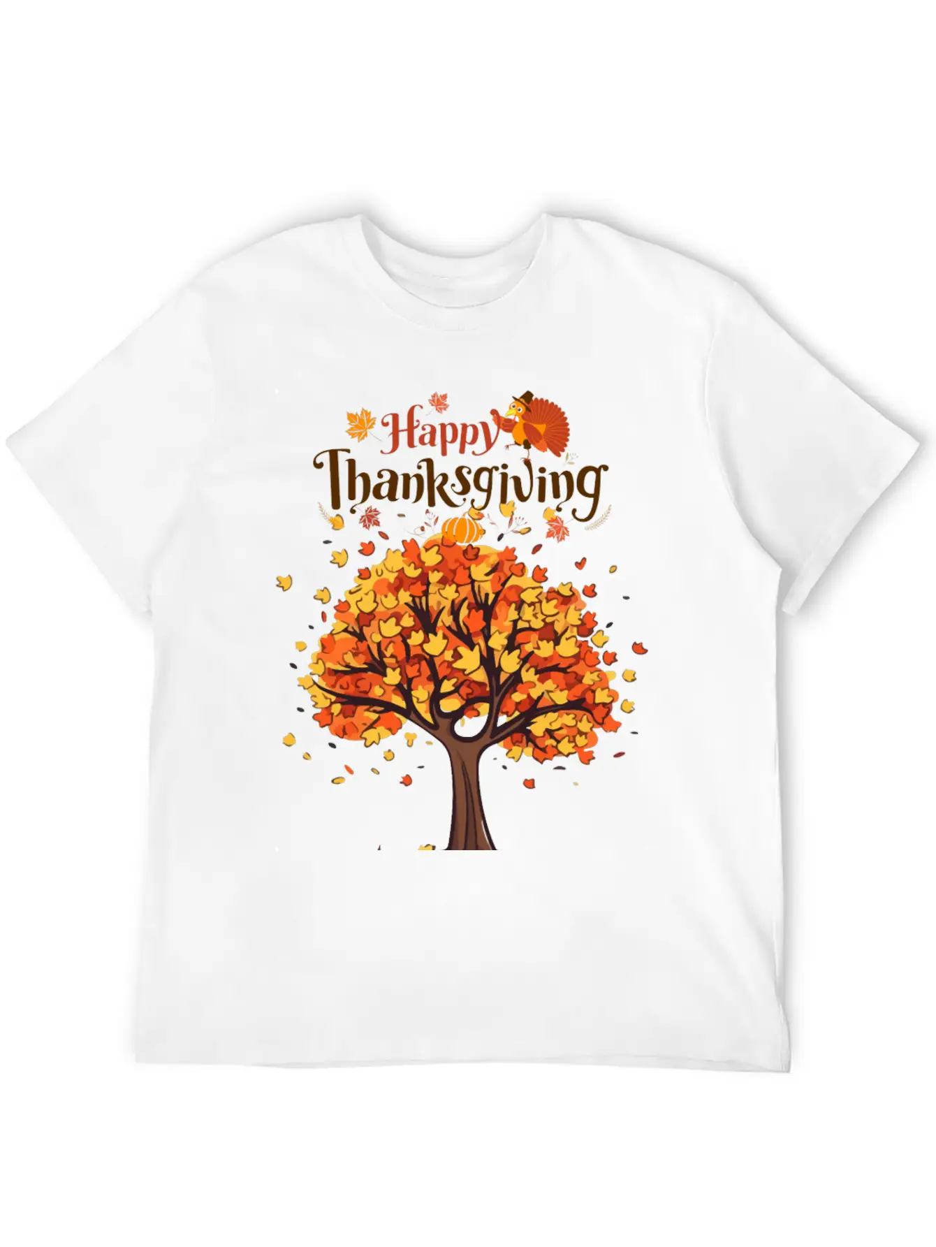 Thanksgiving Autumn Basic Graphic T-Shirt – Daily Comfort In Soft Cotton