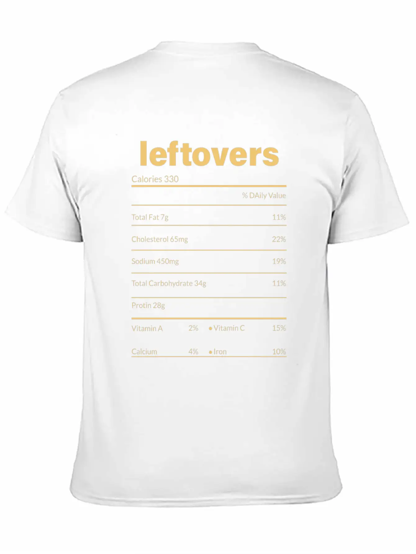 Thanksgiving Leftovers Nutrition Facts Funny Shirt Essential Unisex Summer Tee – Soft Cotton Casual Fit