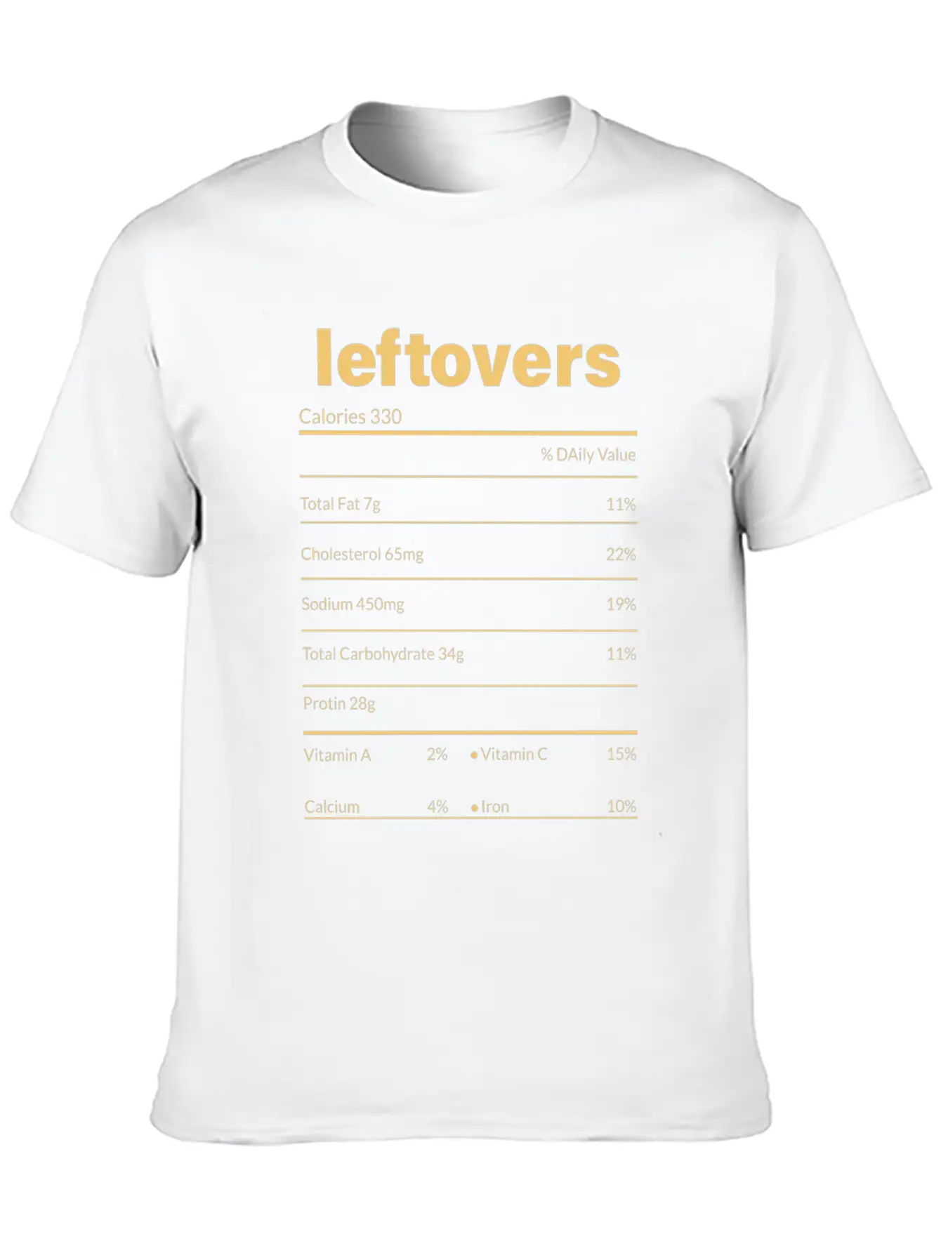 Thanksgiving Leftovers Nutrition Facts Funny Shirt Essential Unisex Summer Tee – Soft Cotton Casual Fit