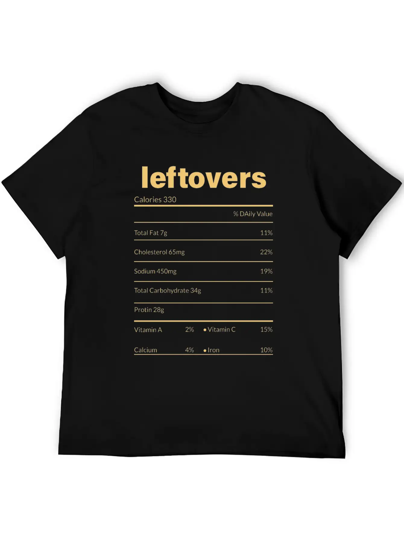 Thanksgiving Leftovers Nutrition Facts Funny Shirt Essential Unisex Summer Tee – Soft Cotton Casual Fit