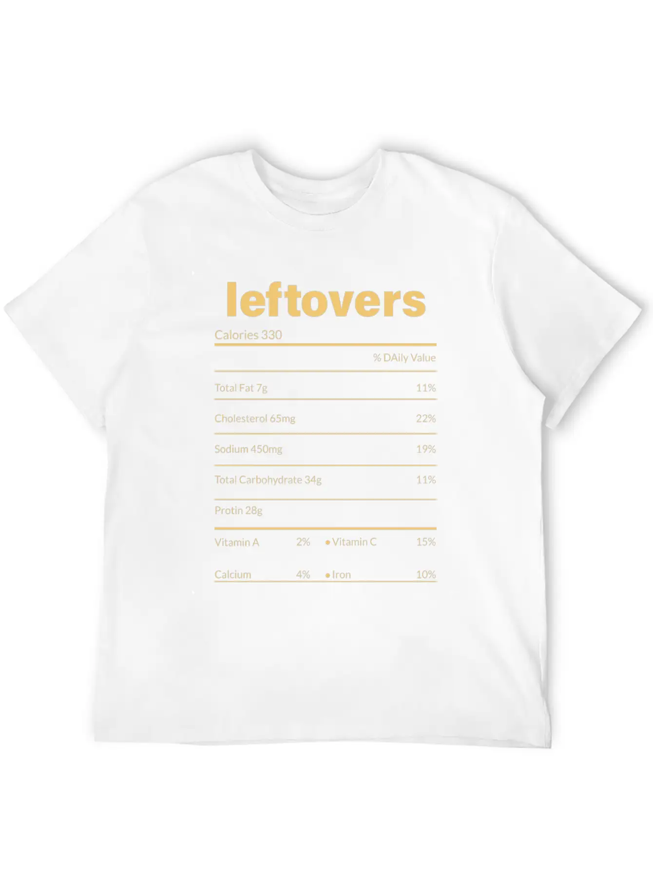 Thanksgiving Leftovers Nutrition Facts Funny Shirt Essential Unisex Summer Tee – Soft Cotton Casual Fit