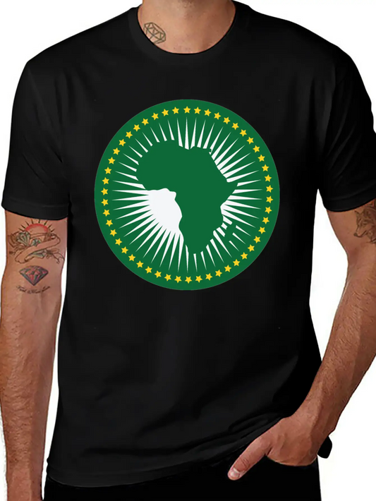 The African Union Flag, Green African Union Flag Relaxed Everyday Tee – Lightweight And Durable Cotton