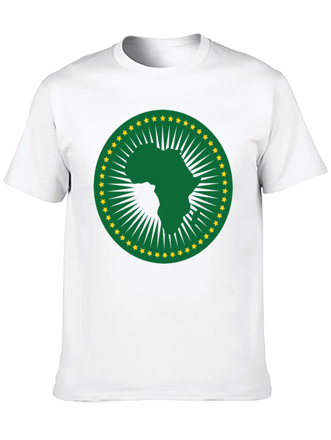 The African Union Flag, Green African Union Flag Relaxed Everyday Tee – Lightweight And Durable Cotton