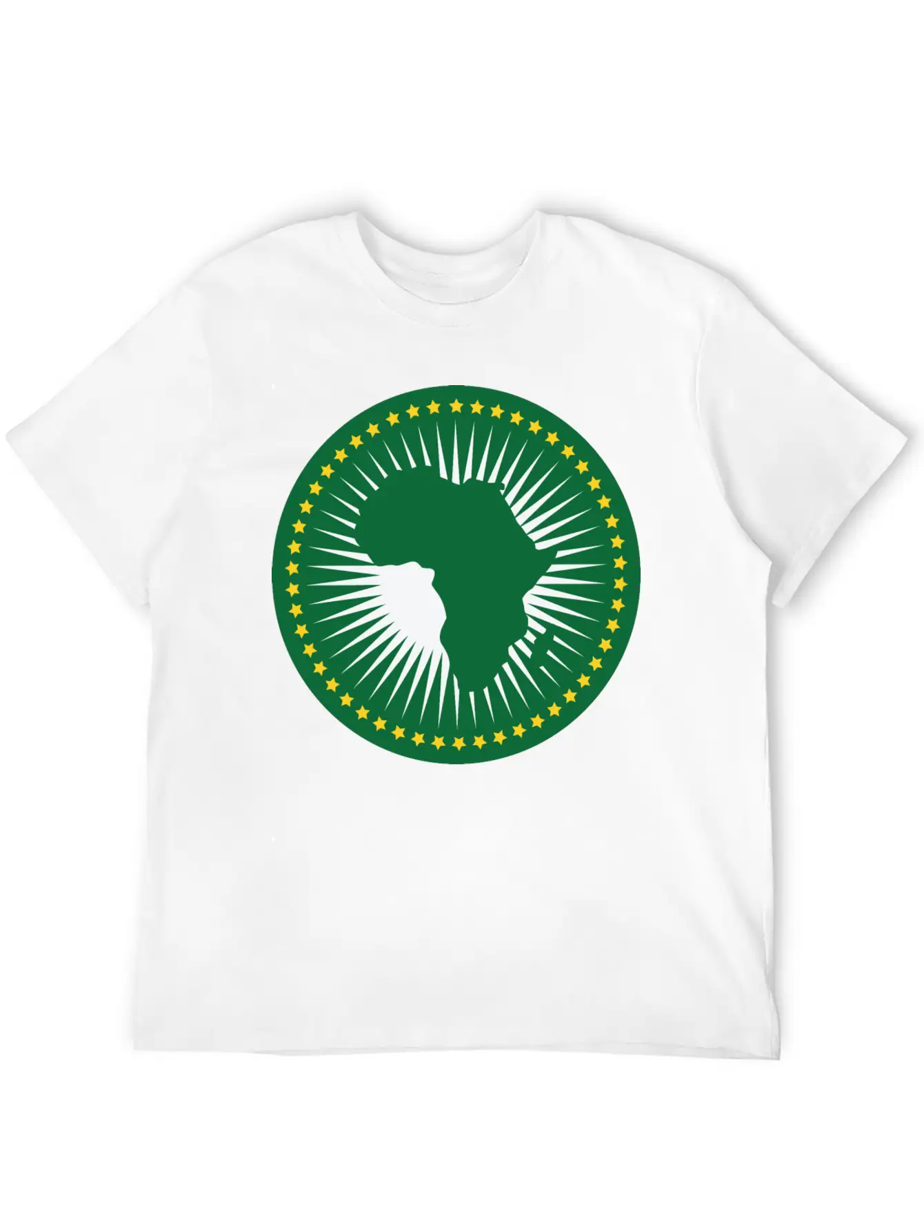 The African Union Flag, Green African Union Flag Relaxed Everyday Tee – Lightweight And Durable Cotton