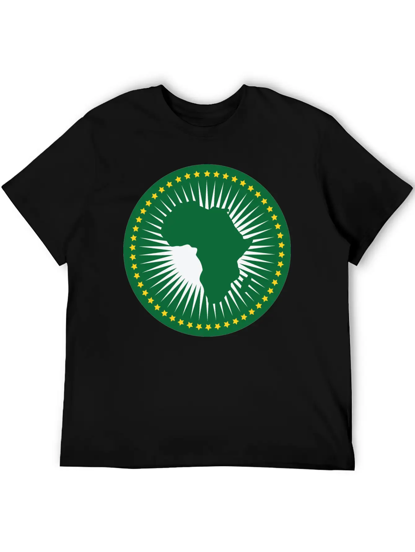The African Union Flag, Green African Union Flag Relaxed Everyday Tee – Lightweight And Durable Cotton