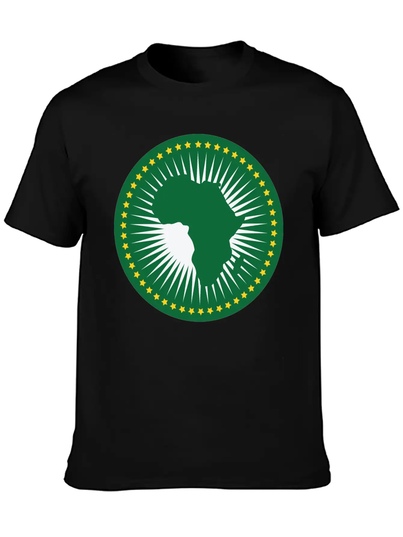 The African Union Flag, Green African Union Flag Relaxed Everyday Tee – Lightweight And Durable Cotton
