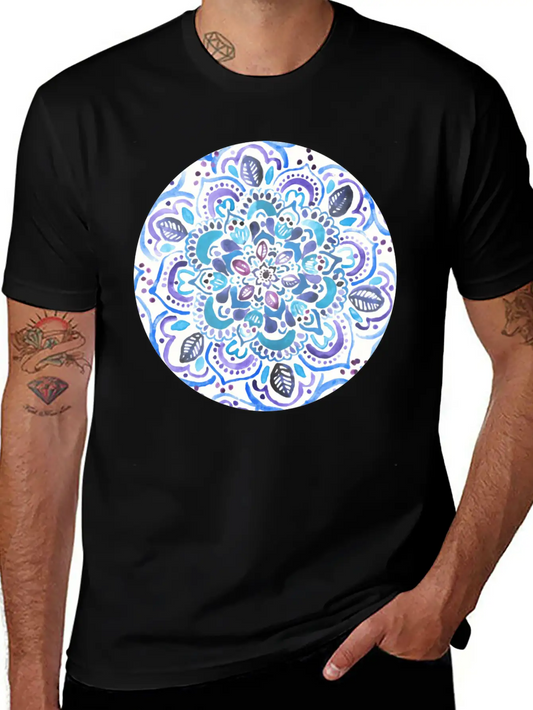 The Blues Watercolour Mandala Stylish Everyday T-Shirt – Unisex Basic Cotton Tee