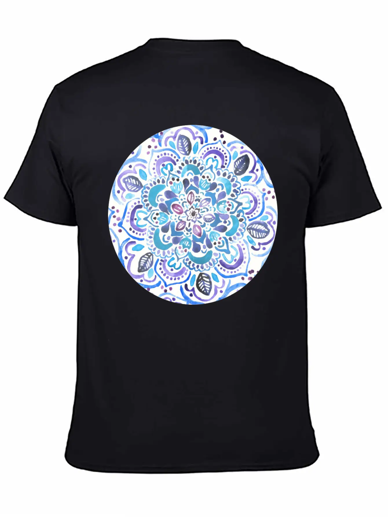 The Blues Watercolour Mandala Stylish Everyday T-Shirt – Unisex Basic Cotton Tee