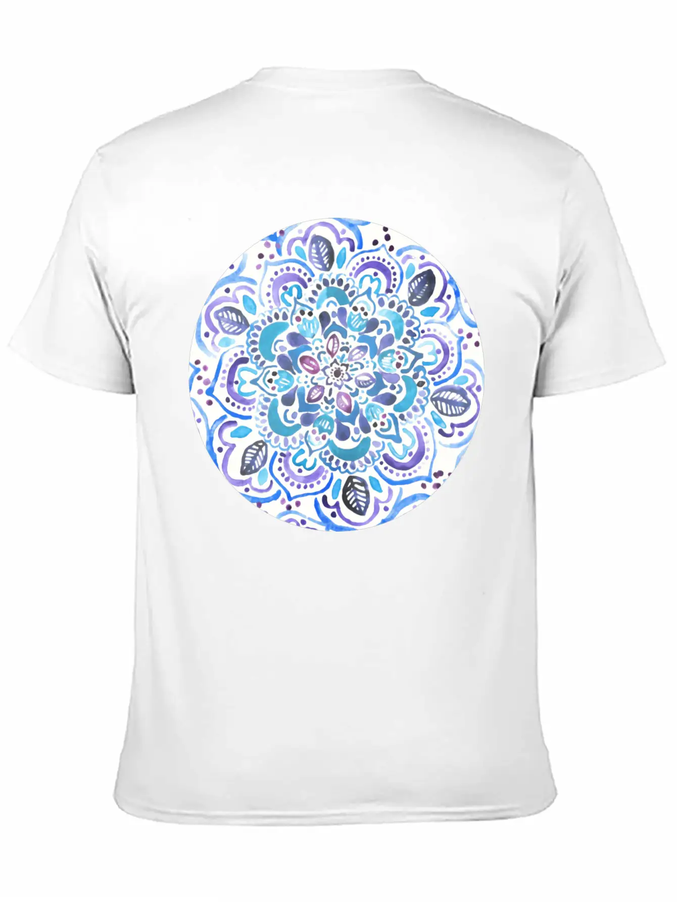 The Blues Watercolour Mandala Stylish Everyday T-Shirt – Unisex Basic Cotton Tee