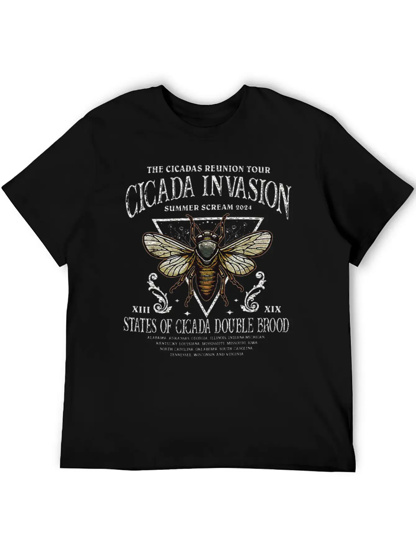 The Cicada Invasion Tour 2024 Summer Scream Unisex Short Sleeve Soft Cotton T-Shirt – Casual Everyday Wear