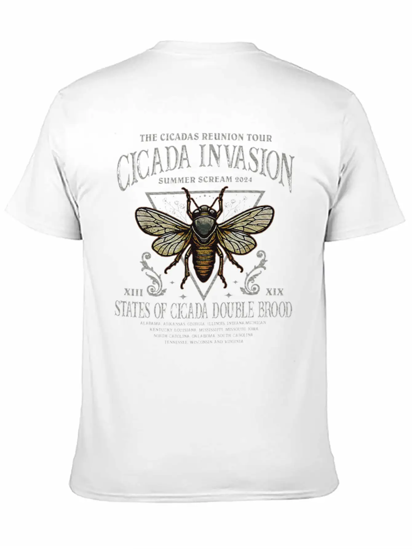 The Cicada Invasion Tour 2024 Summer Scream Unisex Short Sleeve Soft Cotton T-Shirt – Casual Everyday Wear