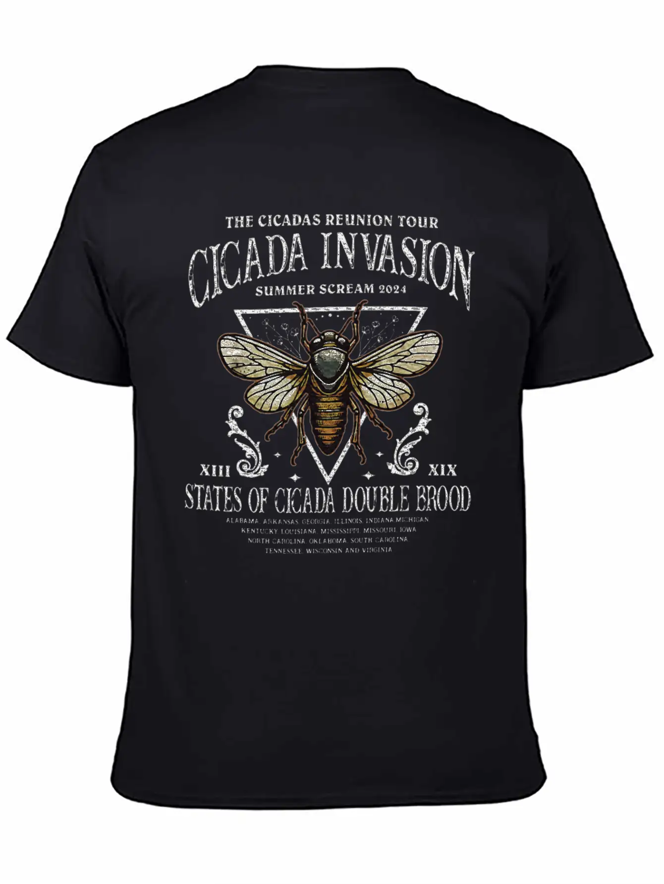 The Cicada Invasion Tour 2024 Summer Scream Unisex Short Sleeve Soft Cotton T-Shirt – Casual Everyday Wear