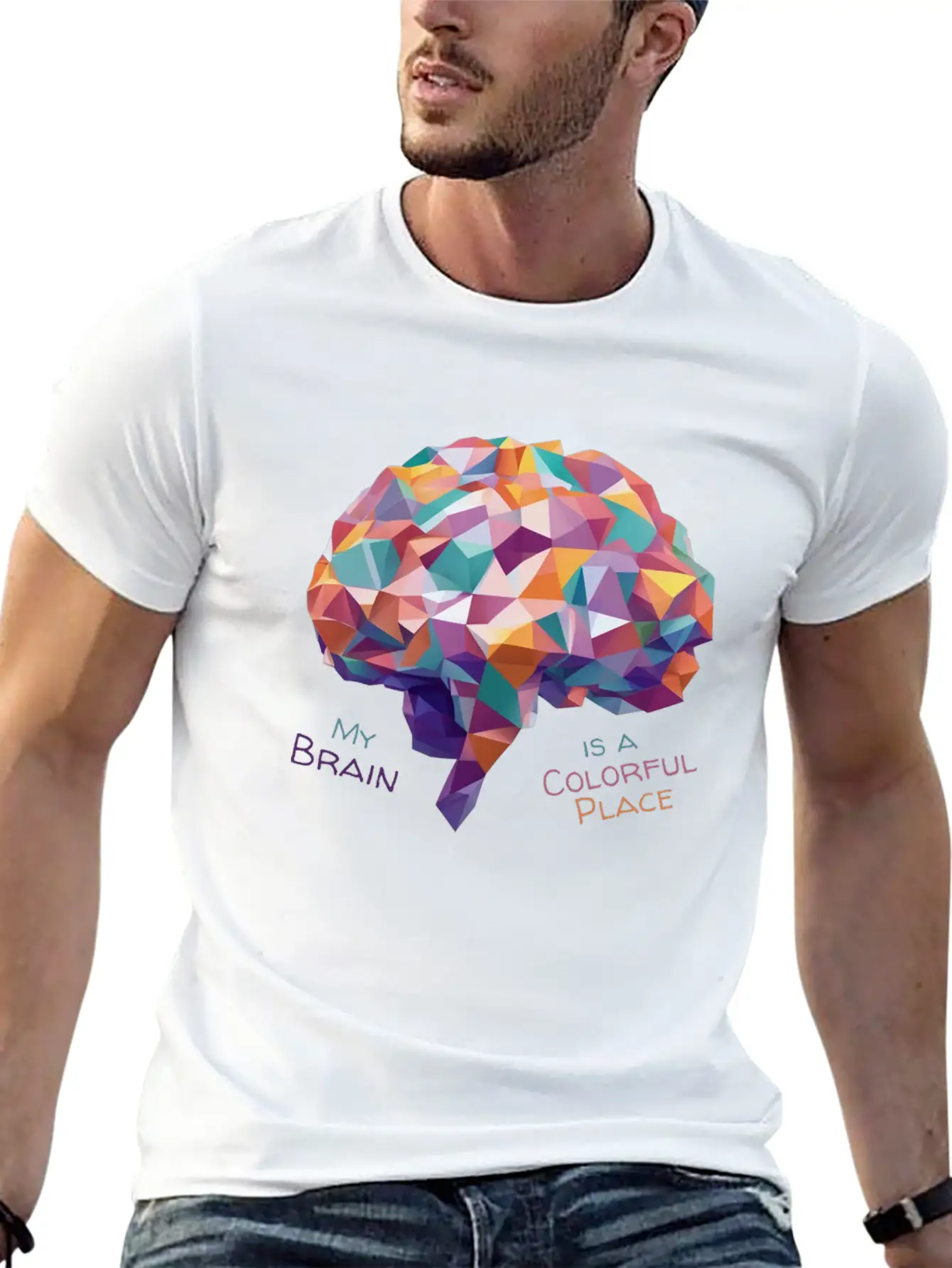 The Colorful Brain Unisex Casual T-Shirt – Clean Design For Daily Comfort