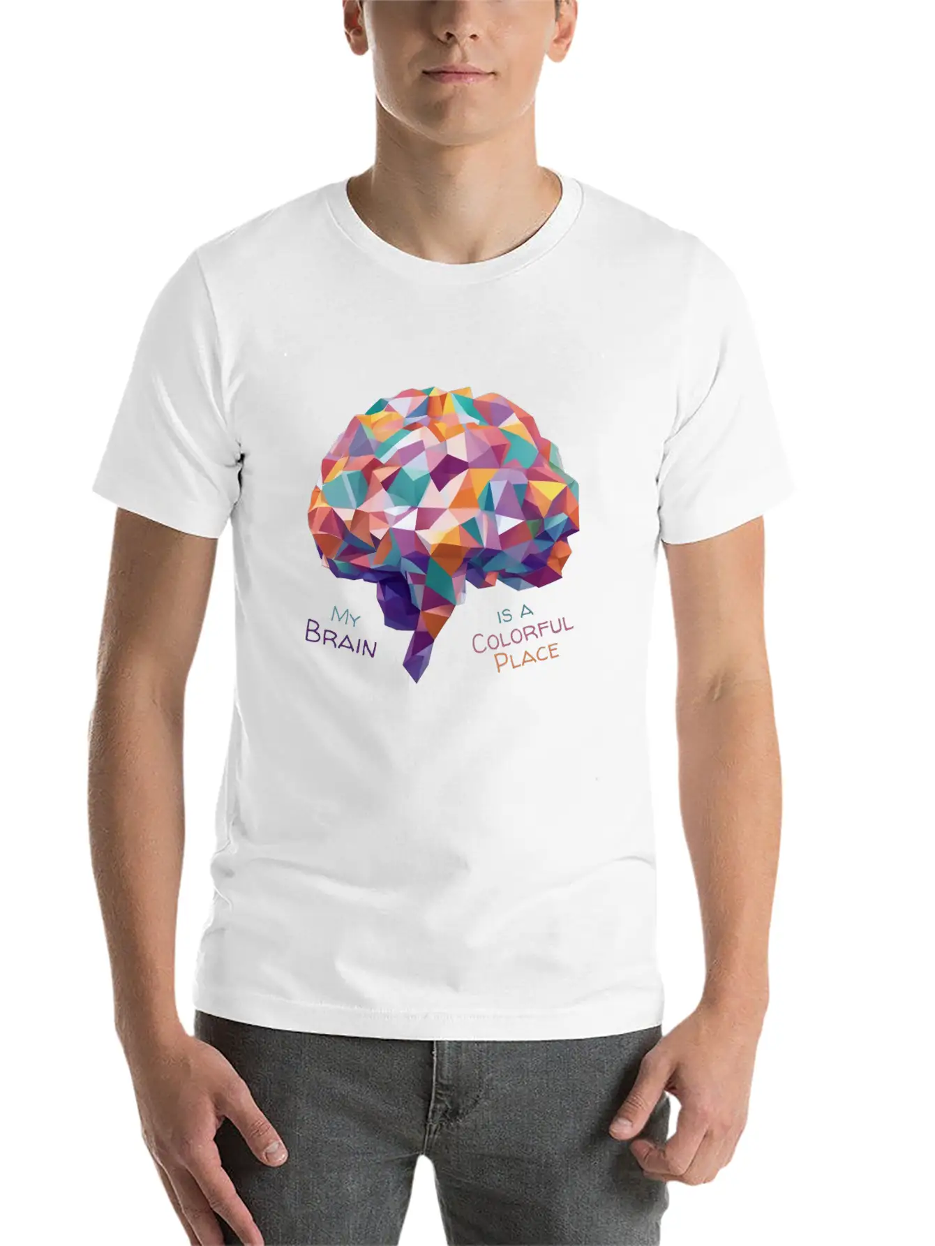 The Colorful Brain Unisex Casual T-Shirt – Clean Design For Daily Comfort