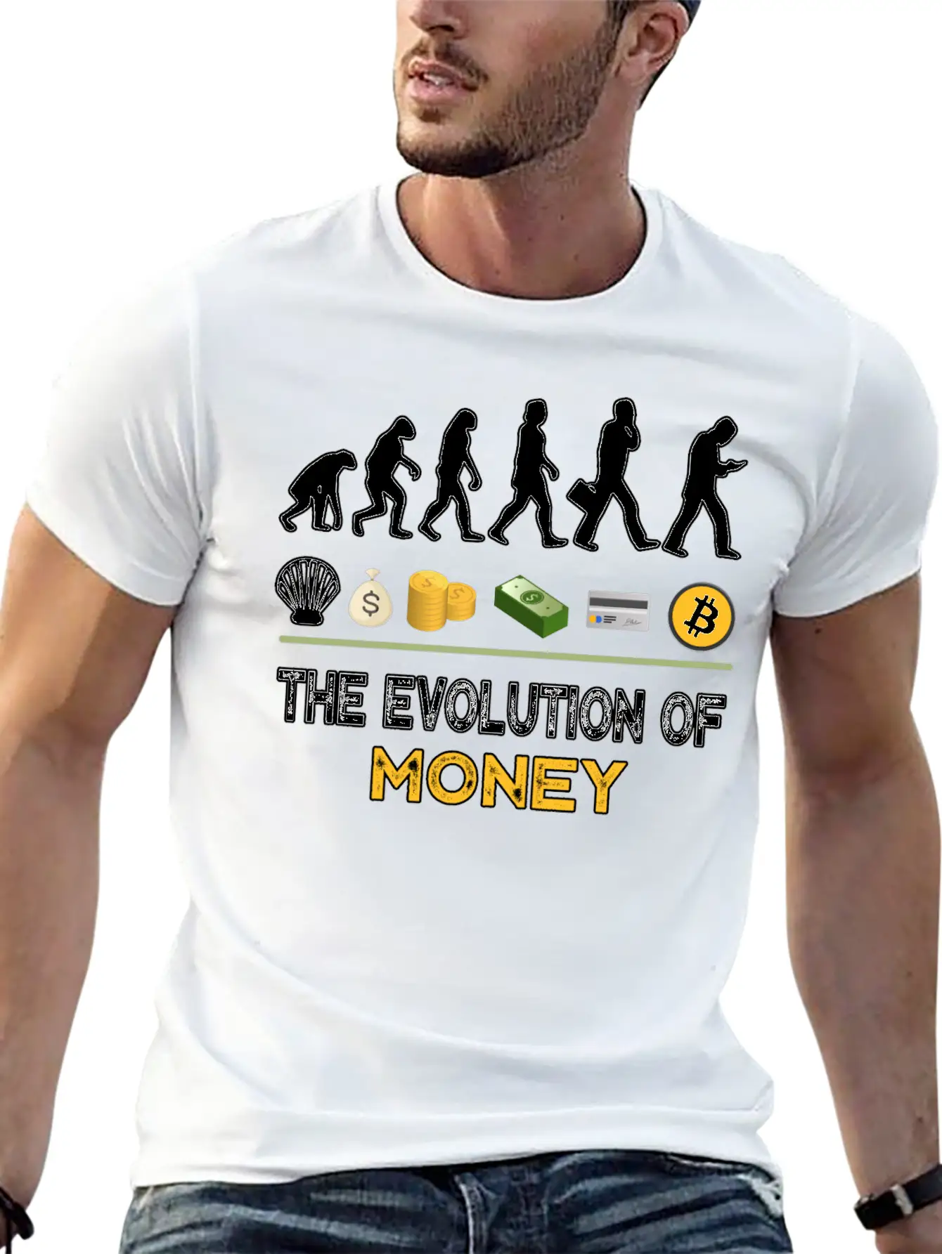 The Evolution Of Money Bitcoin Btc Crypto Unisex Casual T-Shirt – Clean Design For Daily Comfort
