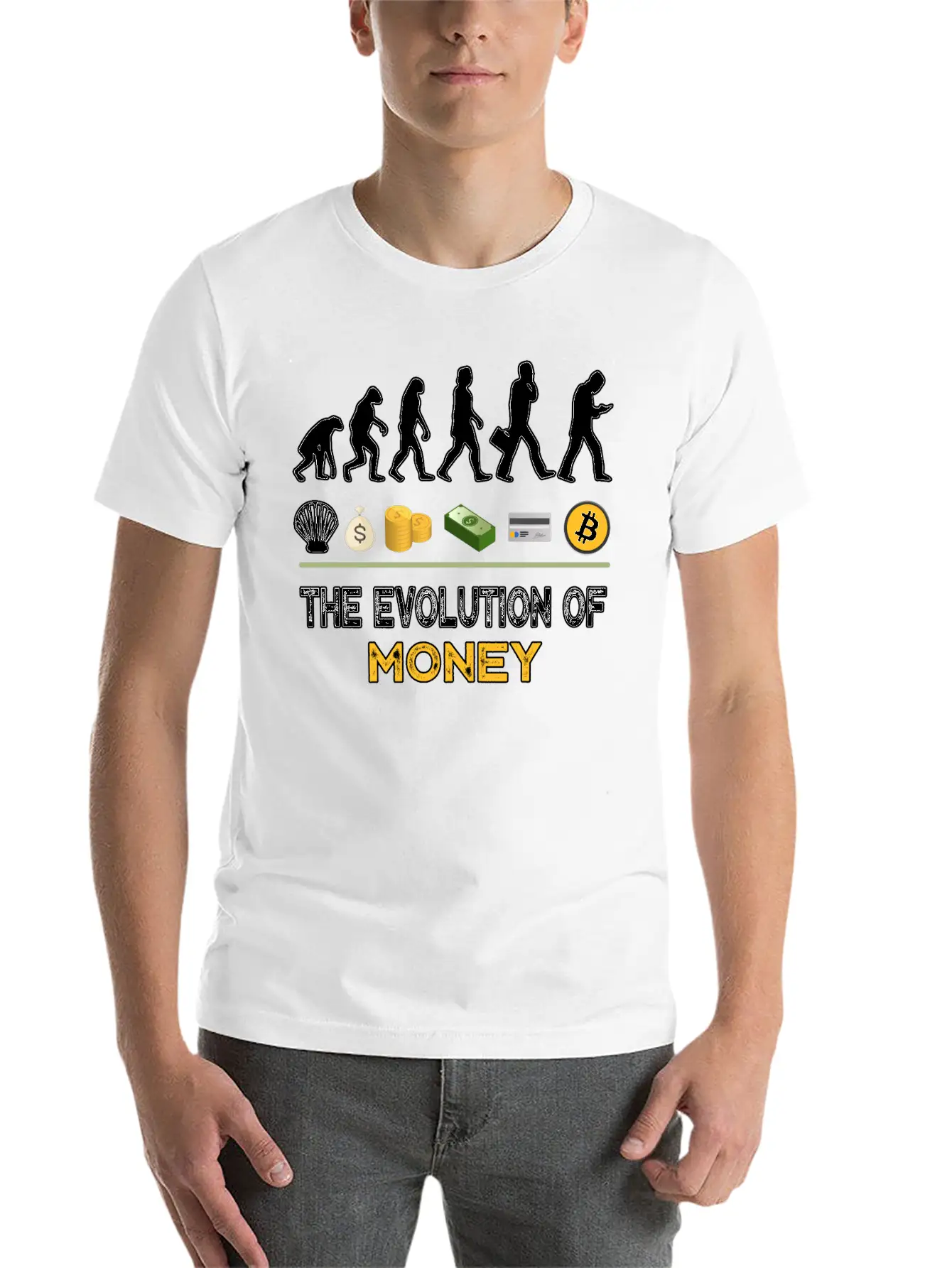 The Evolution Of Money Bitcoin Btc Crypto Unisex Casual T-Shirt – Clean Design For Daily Comfort