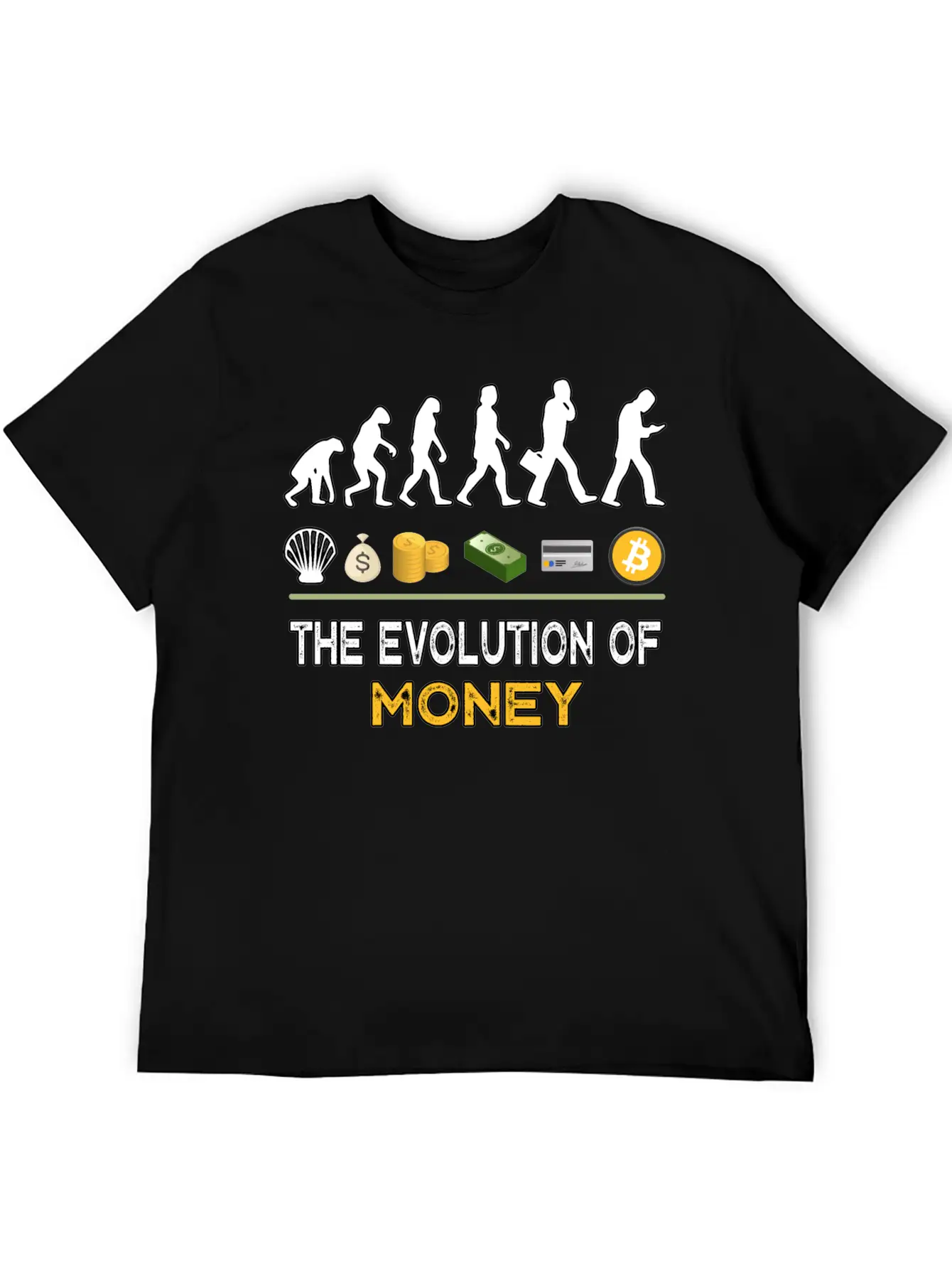 The Evolution Of Money Bitcoin Btc Crypto Unisex Casual T-Shirt – Clean Design For Daily Comfort