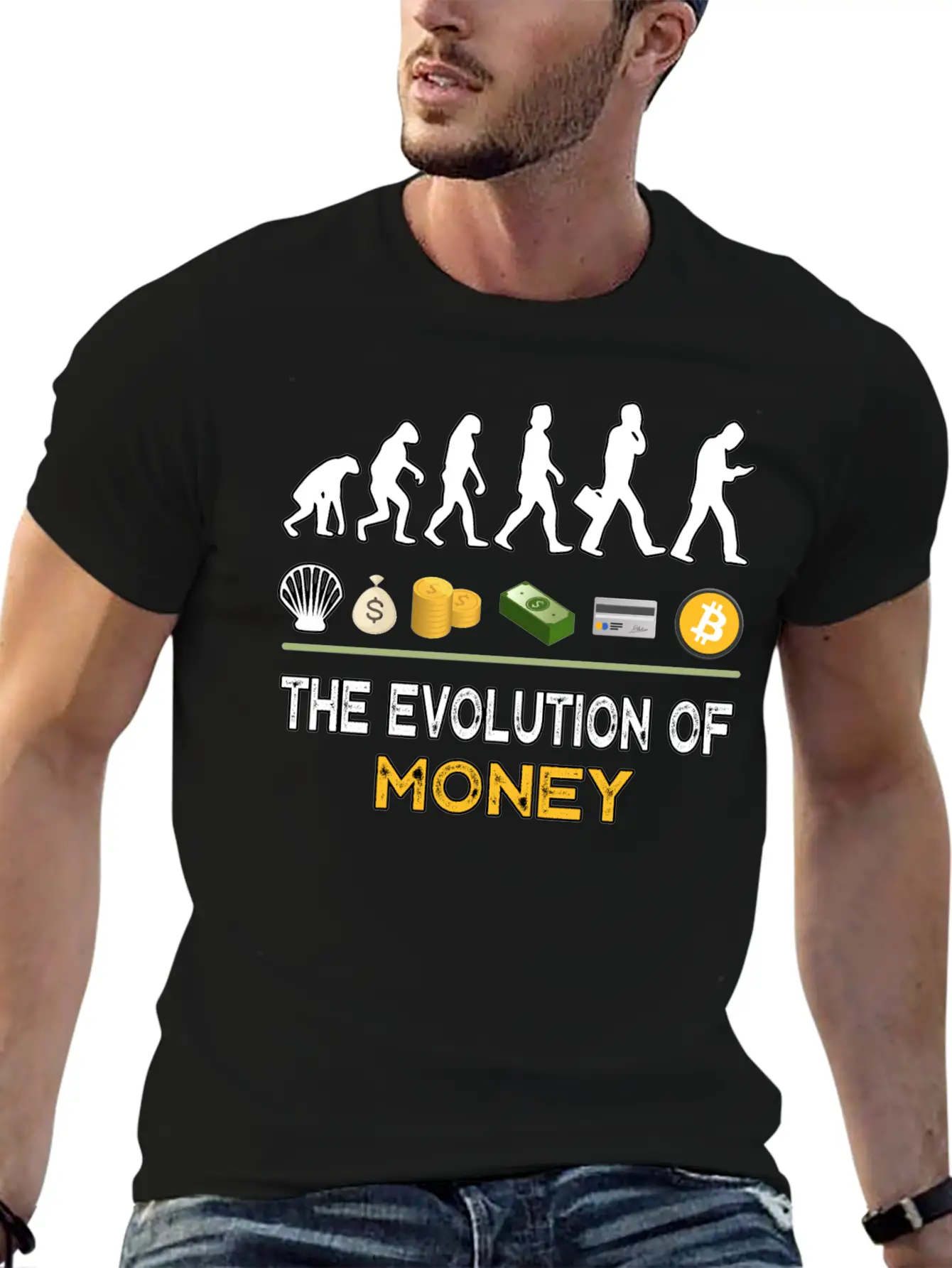 The Evolution Of Money Bitcoin Btc Crypto Unisex Casual T-Shirt – Clean Design For Daily Comfort