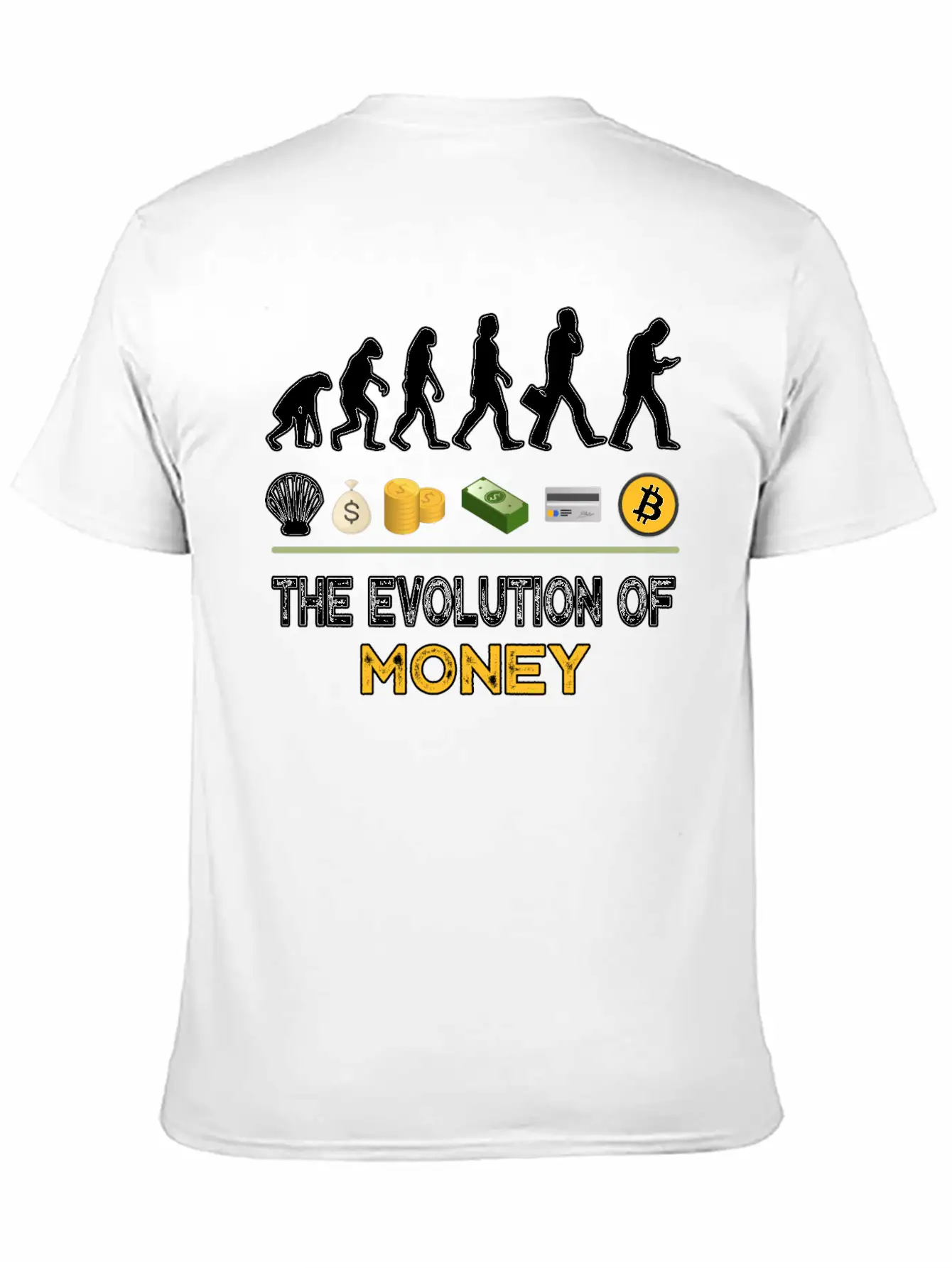 The Evolution Of Money Bitcoin Btc Crypto Unisex Casual T-Shirt – Clean Design For Daily Comfort