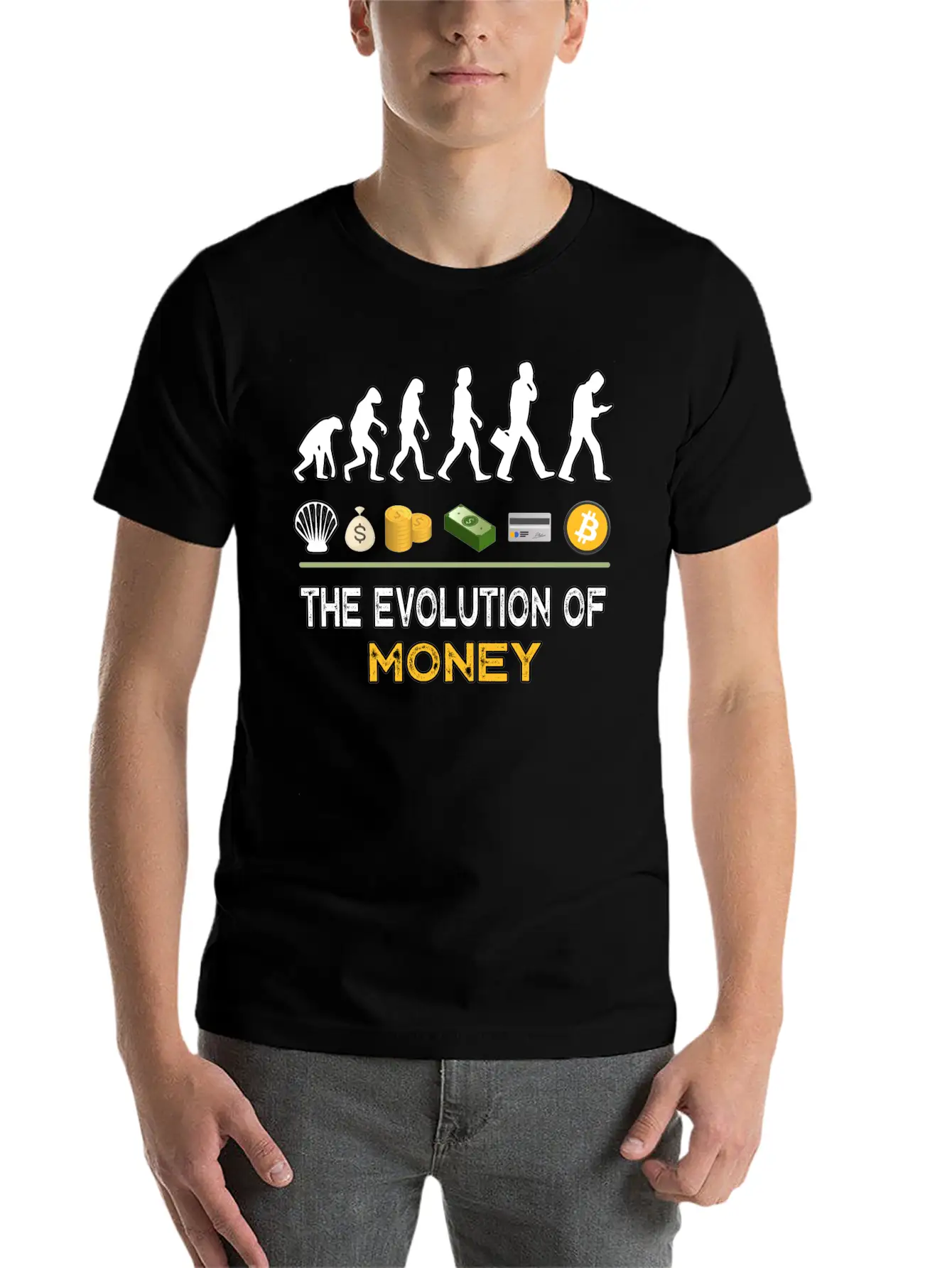 The Evolution Of Money Bitcoin Btc Crypto Unisex Casual T-Shirt – Clean Design For Daily Comfort