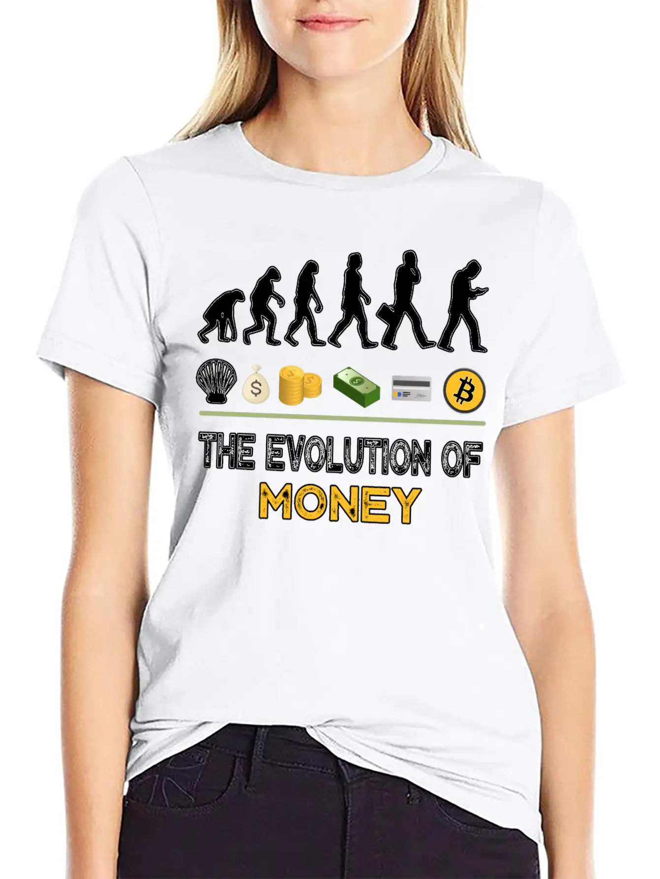 The Evolution Of Money Bitcoin Btc Crypto Unisex Casual T-Shirt – Clean Design For Daily Comfort