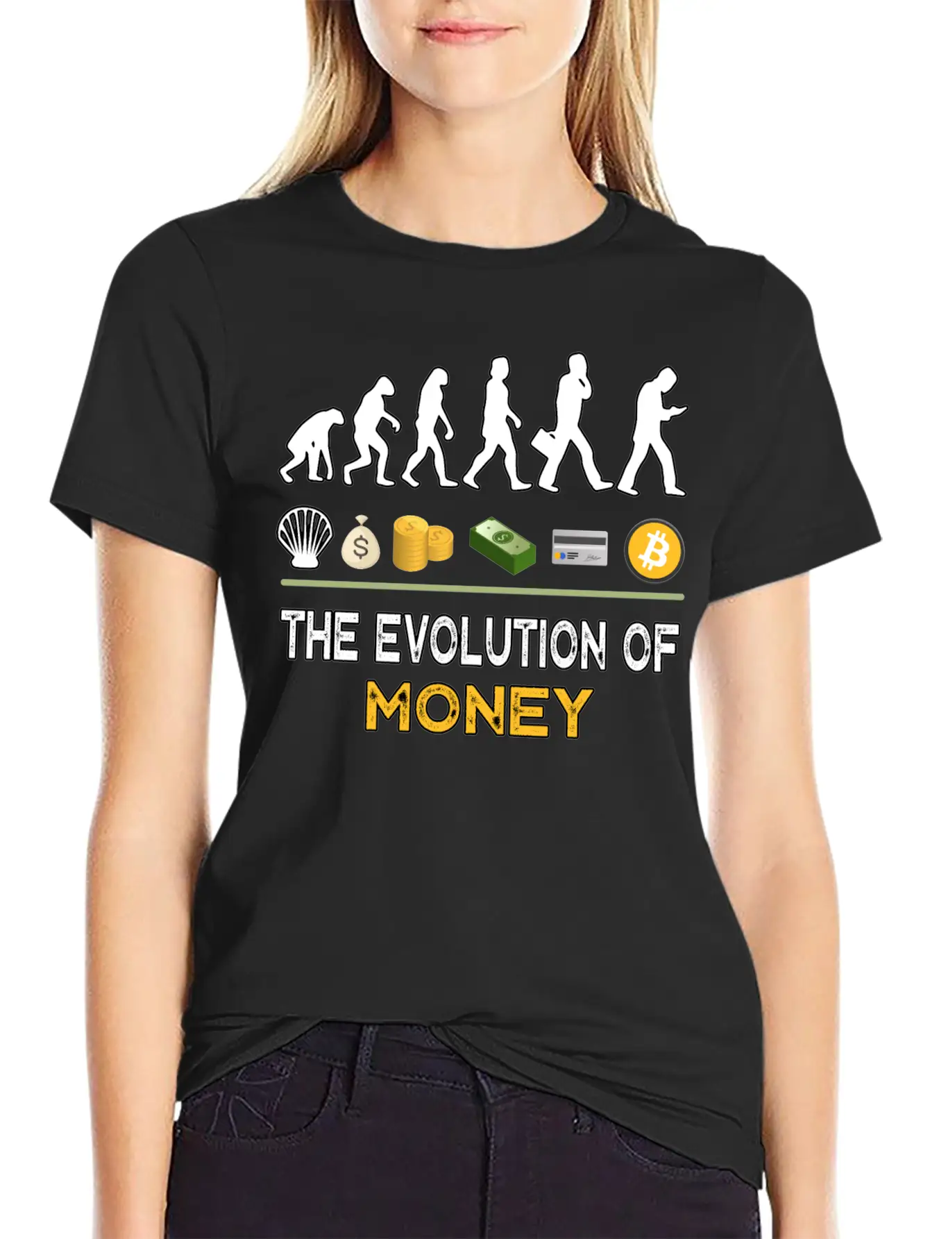 The Evolution Of Money Bitcoin Btc Crypto Unisex Casual T-Shirt – Clean Design For Daily Comfort