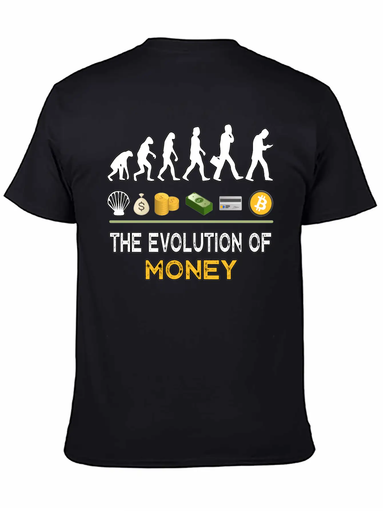 The Evolution Of Money Bitcoin Btc Crypto Unisex Casual T-Shirt – Clean Design For Daily Comfort