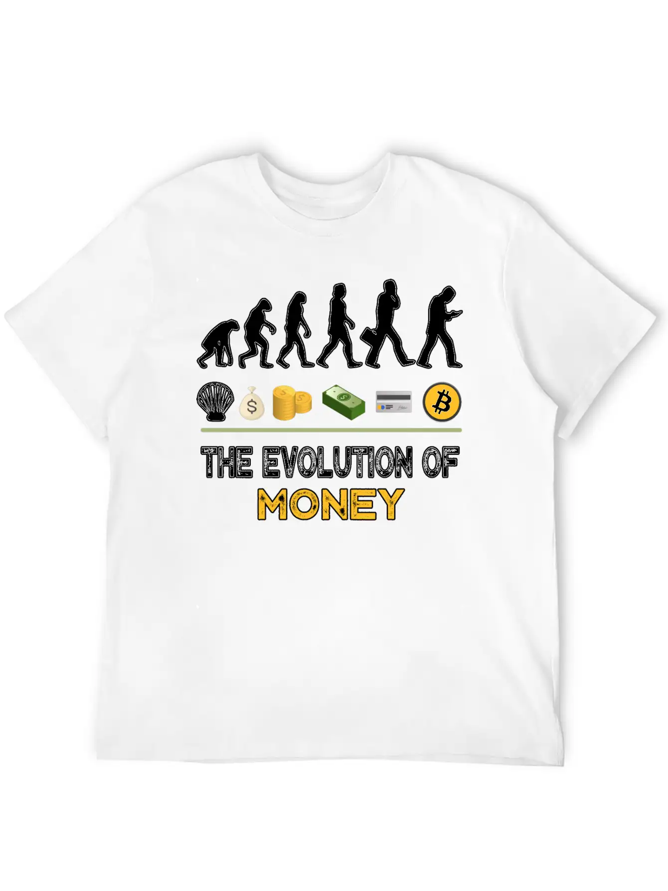 The Evolution Of Money Bitcoin Btc Crypto Unisex Casual T-Shirt – Clean Design For Daily Comfort