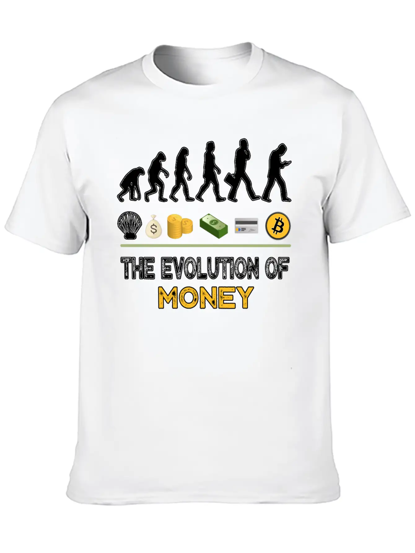 The Evolution Of Money Bitcoin Btc Crypto Unisex Casual T-Shirt – Clean Design For Daily Comfort