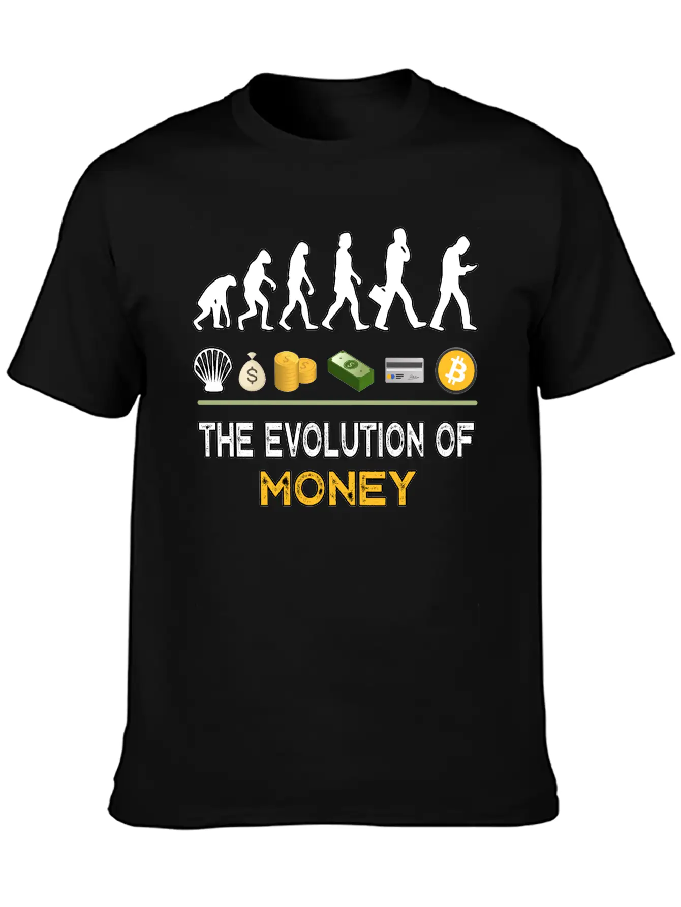 The Evolution Of Money Bitcoin Btc Crypto Unisex Casual T-Shirt – Clean Design For Daily Comfort