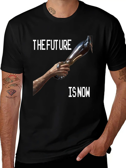 The Future Is Now Robot Robotic Science AI Stylish Everyday T-Shirt – Unisex Basic Cotton Tee