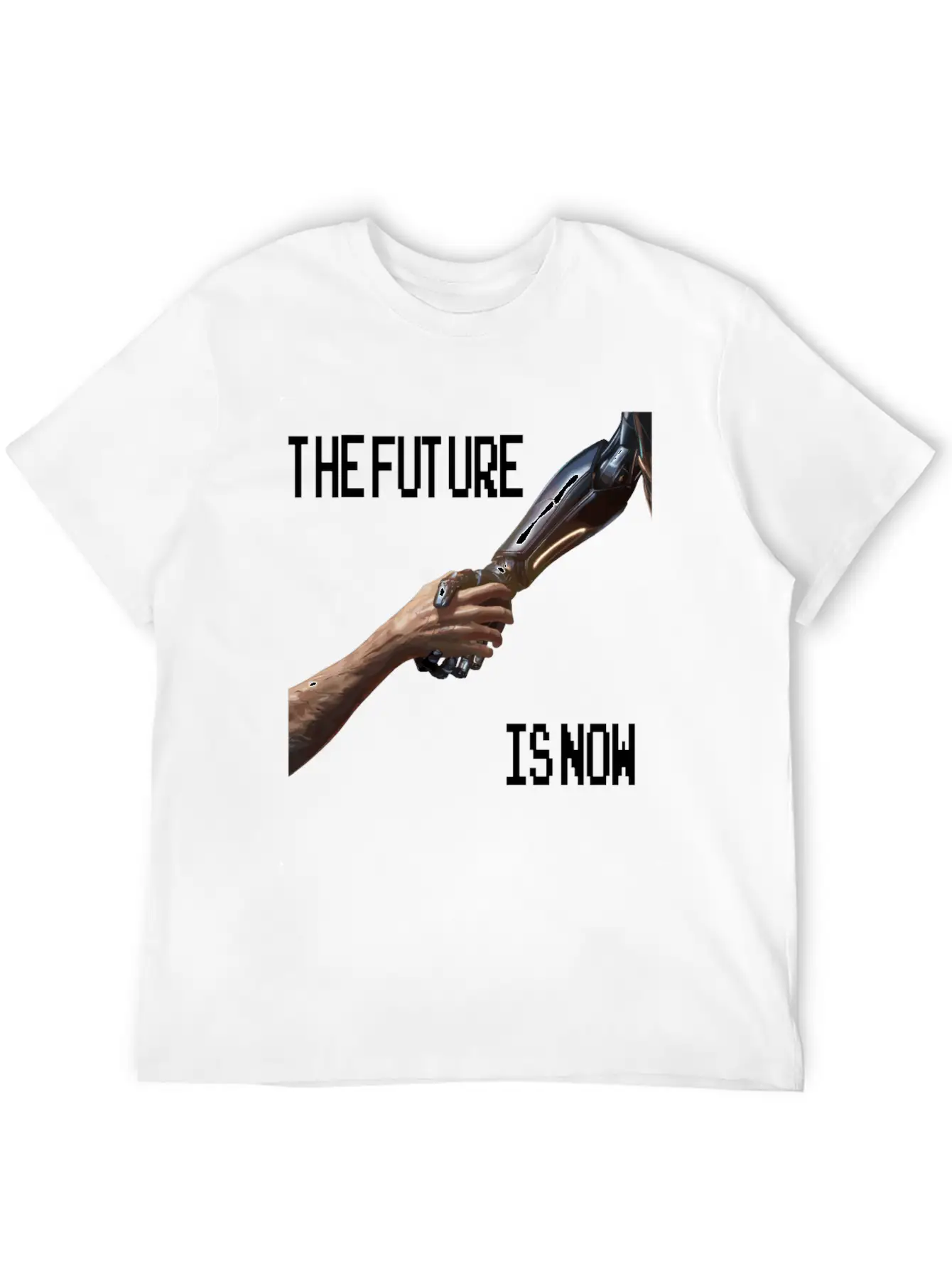 The Future Is Now Robot Robotic Science AI Stylish Everyday T-Shirt – Unisex Basic Cotton Tee