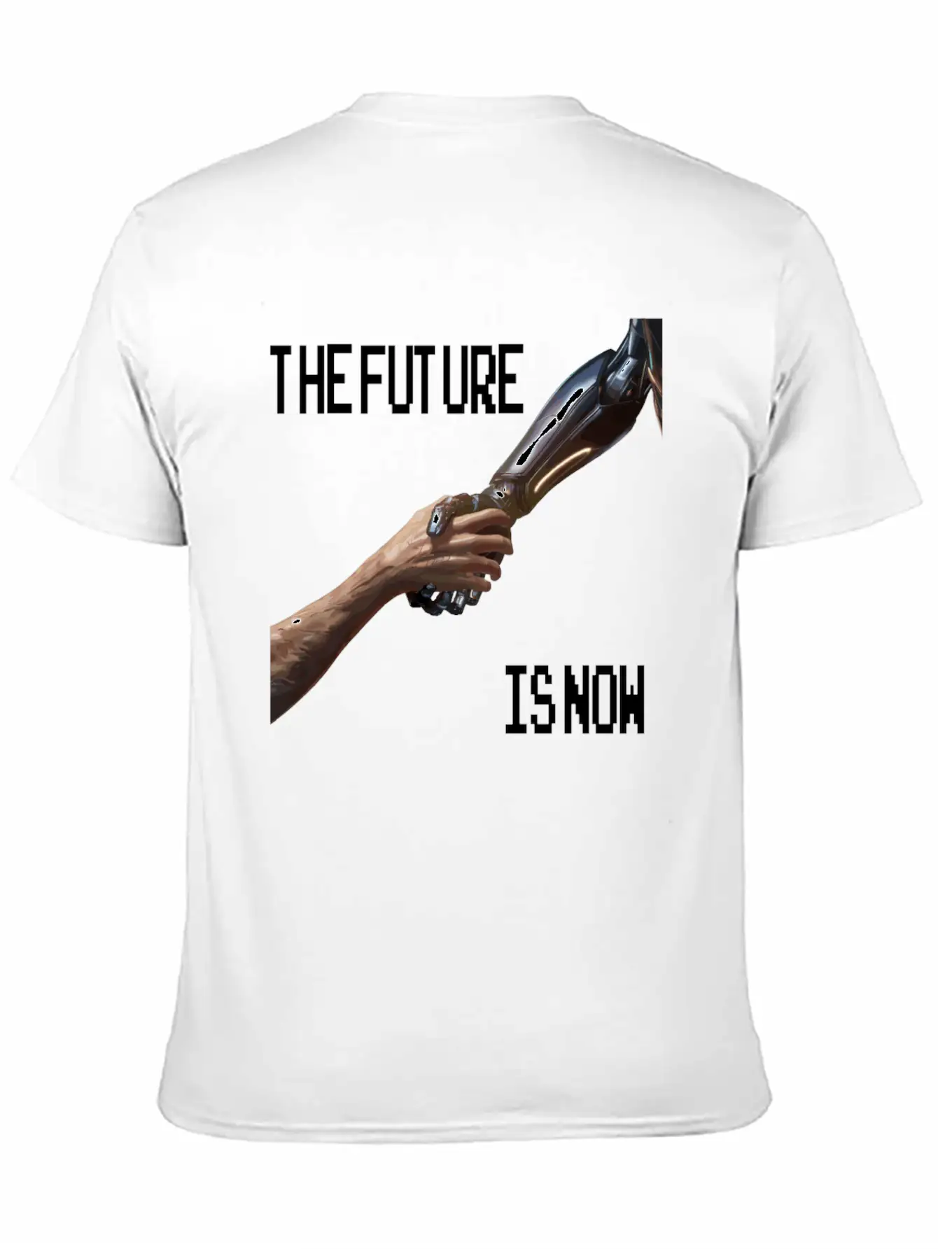The Future Is Now Robot Robotic Science AI Stylish Everyday T-Shirt – Unisex Basic Cotton Tee