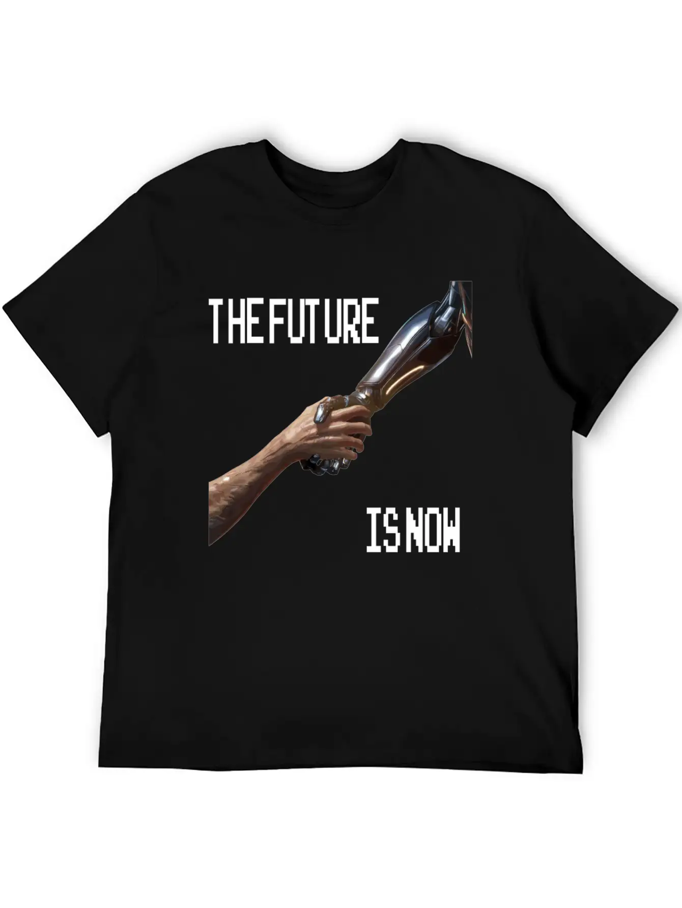 The Future Is Now Robot Robotic Science AI Stylish Everyday T-Shirt – Unisex Basic Cotton Tee