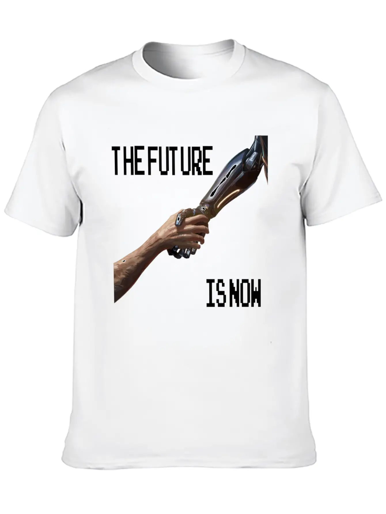 The Future Is Now Robot Robotic Science AI Stylish Everyday T-Shirt – Unisex Basic Cotton Tee