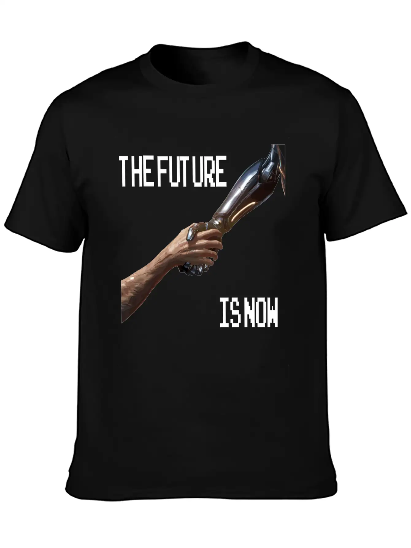 The Future Is Now Robot Robotic Science AI Stylish Everyday T-Shirt – Unisex Basic Cotton Tee