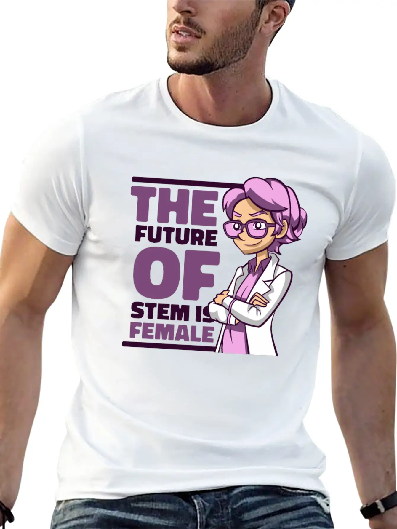 The Future Of STEM Is Female Empowering Women Stylish Everyday T-Shirt – Unisex Basic Cotton Tee
