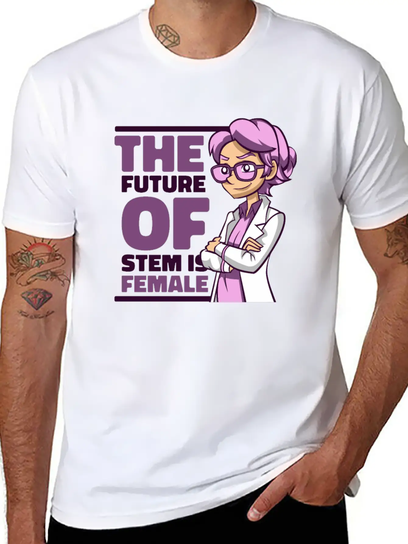 The Future Of STEM Is Female Empowering Women Stylish Everyday T-Shirt – Unisex Basic Cotton Tee