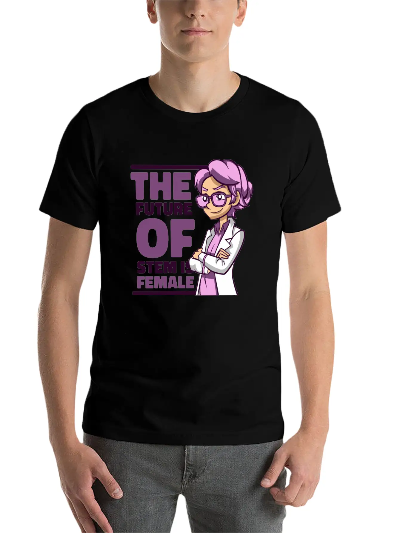 The Future Of STEM Is Female Empowering Women Stylish Everyday T-Shirt – Unisex Basic Cotton Tee
