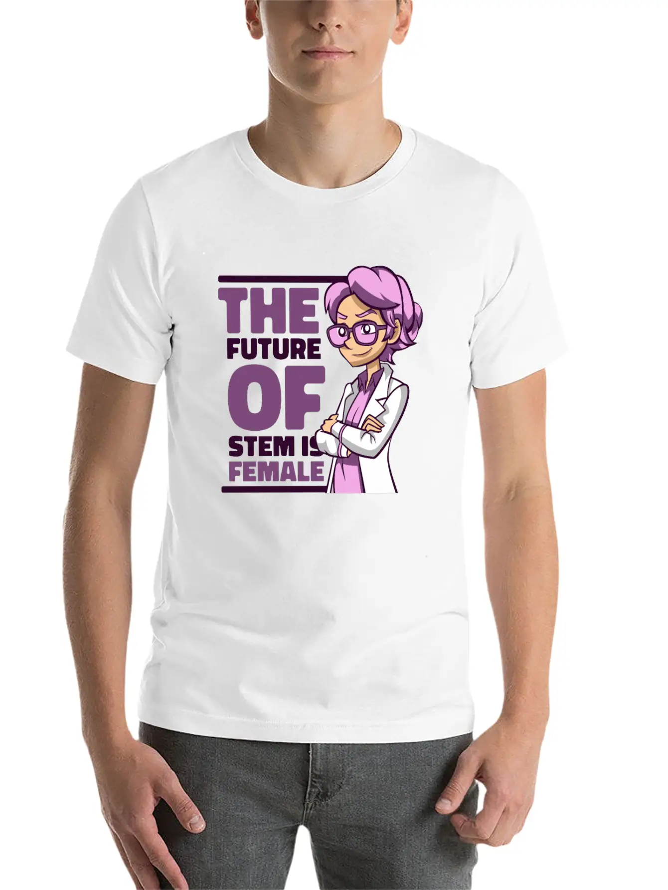 The Future Of STEM Is Female Empowering Women Stylish Everyday T-Shirt – Unisex Basic Cotton Tee