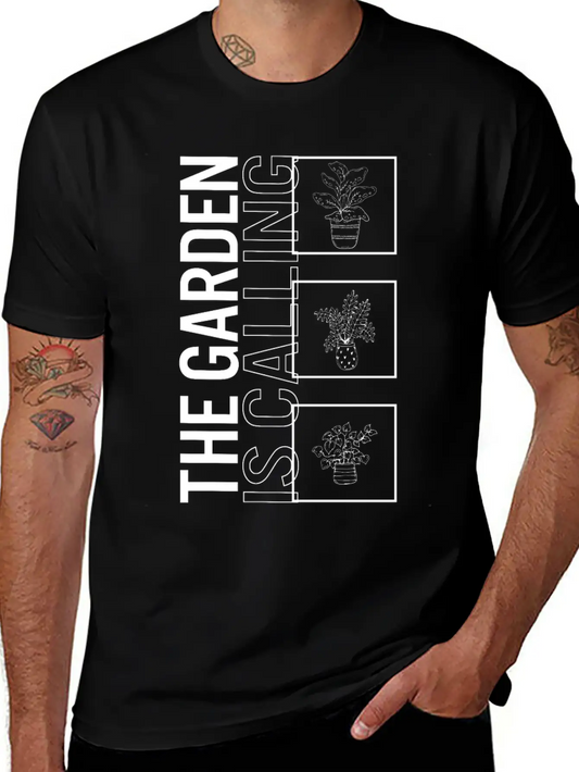 The Garden Is Calling, Garden Plant Gardening Basic Graphic T-Shirt – Daily Comfort In Soft Cotton