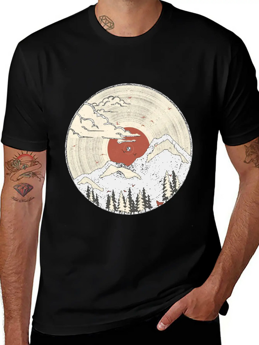 The Geometry Of Sunrise Unisex Short Sleeve Soft Cotton T-Shirt – Casual Everyday Wear